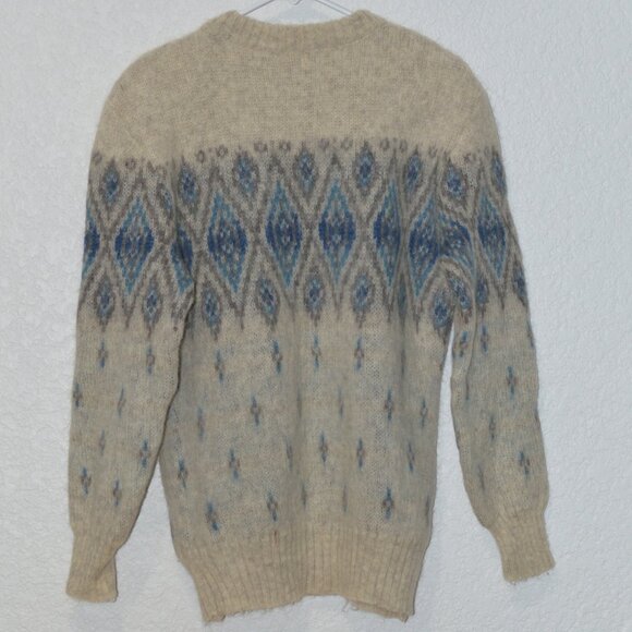 Mens Alafoss Icewool Cream, Blue, and Grey Sweater Size XL (100% icewool) - Picture 2 of 4